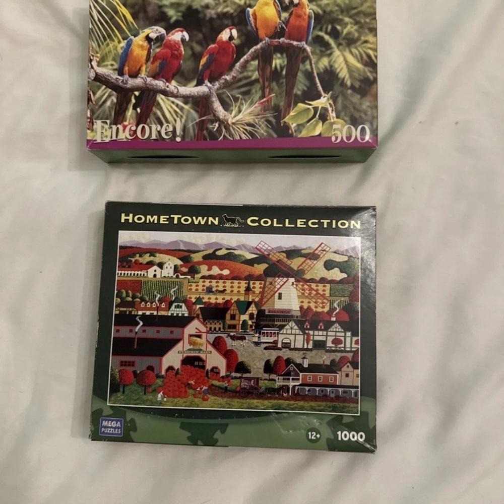 Lot 2 Hometown Collection 1000 Piece Puzzle Called Solvang -NEW Encore 500 peace